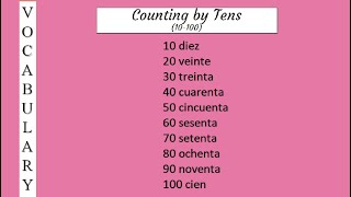 Counting by tens in Spanish 10100  Spanish Vocabulary [upl. by Donaugh]