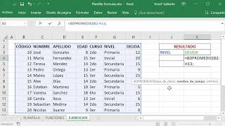 Función BDPROMEDIO en Excel [upl. by Aeneus583]