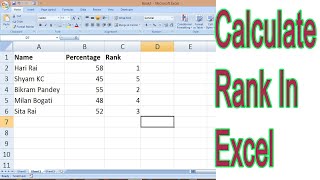 How to Calculate Rank In Excel [upl. by Oremor]