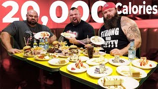 20000 CALORIE STRONGMEN CHEAT MEAL WITH EDDIE HALL amp ROBERT OBERST [upl. by Doomham]