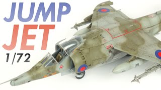 Building Airfixs Hawker Siddeley Harrier GR3  172 Model Kit Build [upl. by Ynitsed]