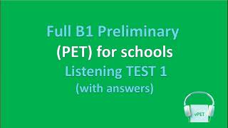 B1 Preliminary for schools Listening Test 1 with answers New Format [upl. by Nosral]