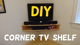 Build this Floating Corner TV Stand [upl. by Annatnom]