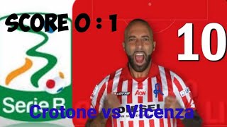 Crotone vs Vicenza Score 0  1 [upl. by Cirdnek]