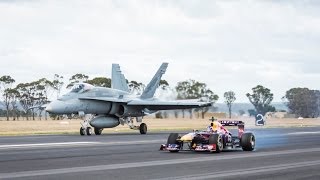 Daniel Ricciardo Drag Races F1 Car vs FA18 Hornet ✈️ [upl. by Etty392]