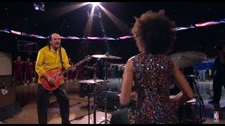 Cindy Blackman and Carlos Santana Perform The National Anthem at Oracle Arena [upl. by Suryt]