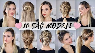 10 KOLAY SAÇ MODELİ ✨En Sevdiğim Saç Modelleri Hızlı ve Isısız [upl. by Ulita]