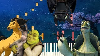 5 Beautiful Themes from DreamWorks Animation  Piano Tutorial Synthesia [upl. by Aliban]