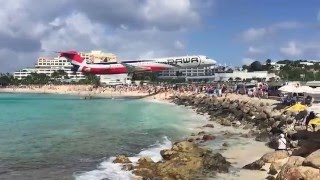 St Maarten  The Lowest Plane Landing  SXM Maho  PAWA Airlines [upl. by Mihar637]