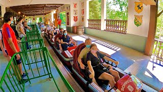 The Schweizer Bobbahn Roller Coaster Ride at Theme Park EuropaPark in Germany [upl. by Oryaj201]