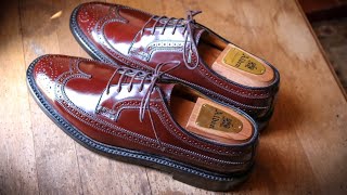 SHELL CORDOVAN SHOES Care and Maintenance for Shell Cordovan Allen Edmonds Alden amp Florsheim [upl. by Rosina]