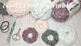 EASY CROCHET DIY Scrunchie  BEGINNER TUTORIAL [upl. by Adriana]