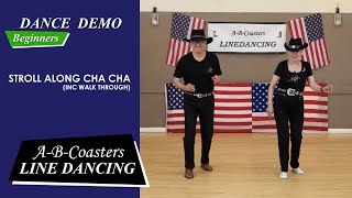 STROLL ALONG CHA CHA  Line Dance Demo amp Walk Through [upl. by Charin]