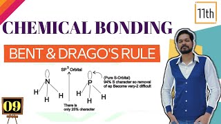 Chemical Bonding । Class 11 L9 । Bents rule । Dragos rule । Bond angles [upl. by Carlos]