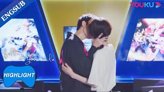 Ai Jia stops Jin Yangs speaking with a kiss  Falling Into Your Smile  YOUKU [upl. by Sualakcin]