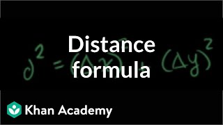 Distance formula  Analytic geometry  Geometry  Khan Academy [upl. by Yecniuq]