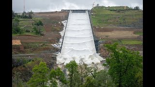 Oroville Dam spillway get wet after a twoyear hiatus [upl. by Brindle]