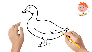 How to draw a duck  Easy drawings [upl. by Airak395]