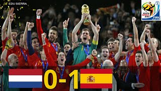 ⚽► España vs Holanda 10 FINAL MUNDIAL SUDÁFRICA 2010  Extended Highlights 11072010 [upl. by Dougy]