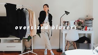 STYLING OVERSIZED BLAZERS  6 outfit ideas [upl. by Meirrak]