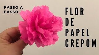 Flor de papel crepom FÁCIL [upl. by Kyl]