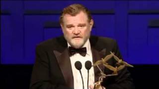 Brendan Gleeson accepts Domhnall Gleesons Rising Star Award  IFTA 2011 [upl. by Enobe]