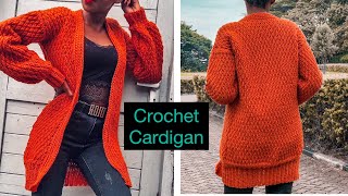 Easy Crochet Cardigan [upl. by Refinneg595]