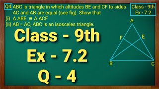 Class  9th Ex  72 Q4 Triangles Maths NCERT CBSE [upl. by Ellicott]