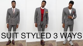 HOW TO STYLE A SUIT 3 WAYS DOUBLE BREASTED [upl. by Joelly]