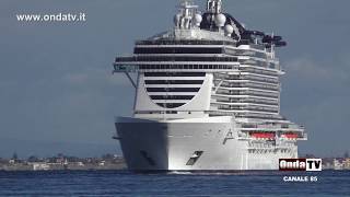 A bordo della nave da crociera più grande dItalia la MSC SEASIDE AL PORTO DI MESSINA [upl. by Osrit843]