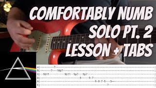 PINK FLOYD  Comfortably Numb Solo 2 Lesson with TABS [upl. by Eicrad]