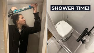 Waterproofing Our Van Shower  DIY Sprinter Conversion Bathroom Build [upl. by Gavra795]