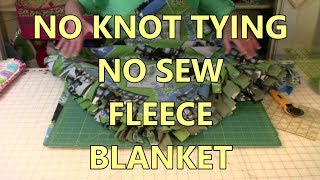 No Knot Tying No Sew Fleece Blanket  The Sewing Room Channel [upl. by Rozanna]