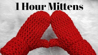 AMAZINGLY SIMPLE Crochet Mittens Pattern For Beginners [upl. by Olodort140]