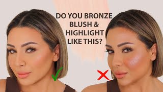 HOW TO APPLY BRONZER BLUSH AND HIGHLIGHT  NINA UBHI [upl. by Bubalo644]