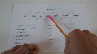 Flächenmaße Teil 3 Einheiten umwandeln [upl. by Ahsonek]