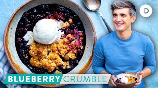 RECIPE The Easiest BLUEBERRY Crisp Crumble 6 Ingredient DESSERT [upl. by Ahsemat]