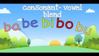 Blending consonant and vowel sounds  ba be bi bo bu  English PhonicsLesson 1 [upl. by Cestar]