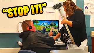 Kid Caught Playing Fortnite IN CLASS BIG MISTAKE [upl. by Hocker]