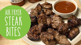 Air Fryer Steak Bites  Carnivore Recipes [upl. by Yelkao]