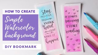 Simple Watercolor Background with Artline Stix  DIY Bookmark Tutorial [upl. by Shelby732]