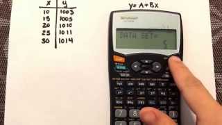 Linear Regression using the calculator Sharp EL531W [upl. by Netsoj593]