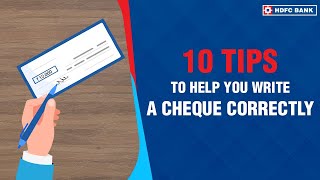 How To Write A Cheque Correctly  Banking Basics  HDFC Bank [upl. by Henri]