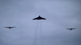 Avro Vulcan Bomber amp Double Avro Lancaster Bombers  The Three Sisters [upl. by Artim46]