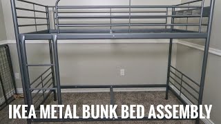 How to Assemble Ikea Svarta Metal Twin Bunk Bed [upl. by Gascony]