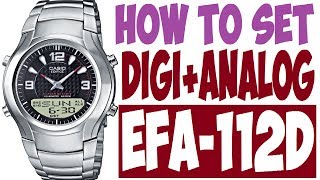 Setting Casio Edifice EFA112D manual 2747 to set time [upl. by Oremo761]