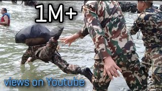 Nepali Army training  River crossing Part  2 [upl. by Enelaehs236]