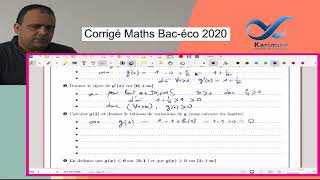 Corrigé de lexamen national 2020 maths économie [upl. by Enelia]