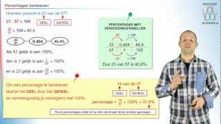 Procenten  percentages berekenen  WiskundeAcademie [upl. by Inva]