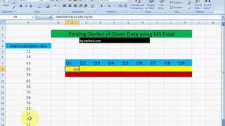 Finding Deciles of Given Ungrouped Data in MS Excel [upl. by Noffihc]